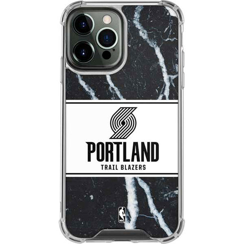 NBA Portland Trail Blazers Marble iPhone 14 Pro Max Clear Case