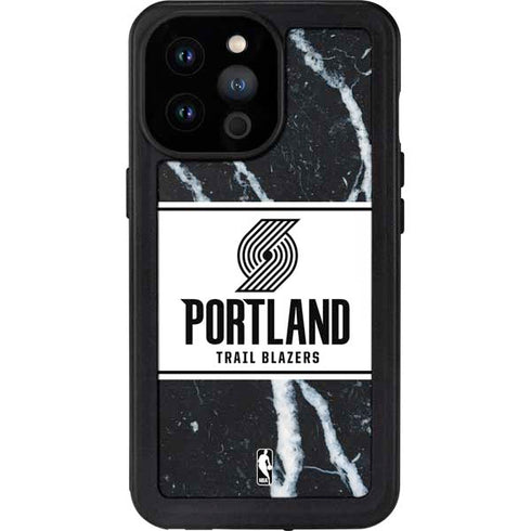NBA Portland Trail Blazers Marble iPhone 14 Pro Max Waterproof Case