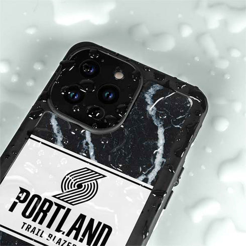 NBA Portland Trail Blazers Marble iPhone 14 Pro Max Waterproof Case