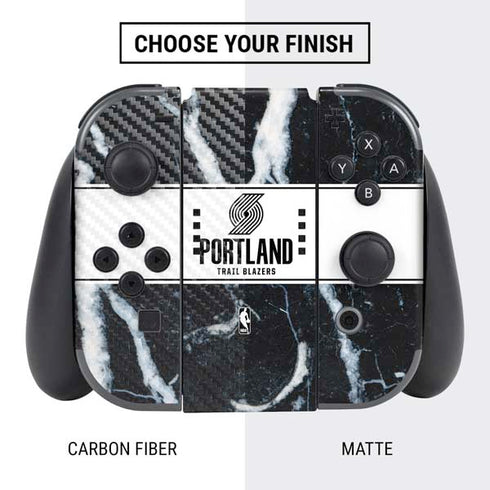 NBA Portland Trail Blazers Marble Nintendo Switch Bundle Skin