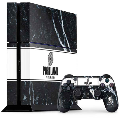 NBA Portland Trail Blazers Marble PS4 Console and Controller Bundle Skin