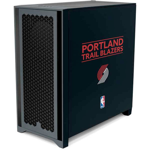 NBA Portland Trail Blazers Standard - Black Corsair 4000D Tempered Glass Mid-Tower ATX Case Skin