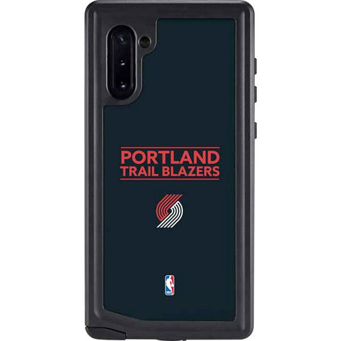 NBA Portland Trail Blazers Standard - Black Galaxy Note 10 Waterproof Case