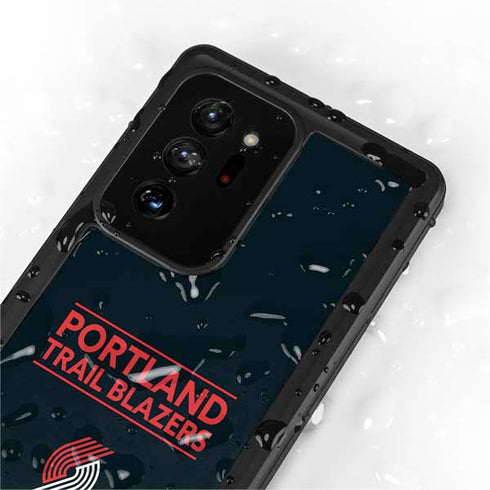 NBA Portland Trail Blazers Standard - Black Galaxy Note20 Ultra 5G Waterproof Case