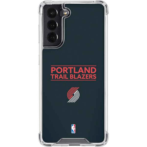 NBA Portland Trail Blazers Standard - Black Galaxy S22 Clear Case