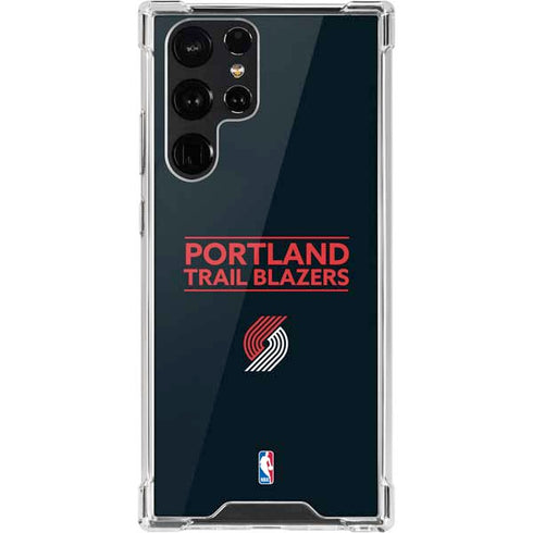 NBA Portland Trail Blazers Standard - Black Galaxy S22 Ultra Clear Case