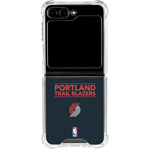NBA Portland Trail Blazers Standard - Black Galaxy Z Flip5 5G Clear Case