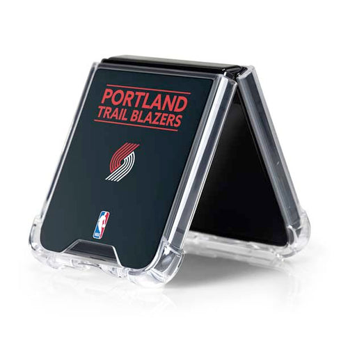 NBA Portland Trail Blazers Standard - Black Galaxy Z Flip5 5G Clear Case