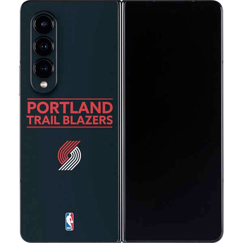 NBA Portland Trail Blazers Standard - Black Galaxy Z Fold4 5G Skin