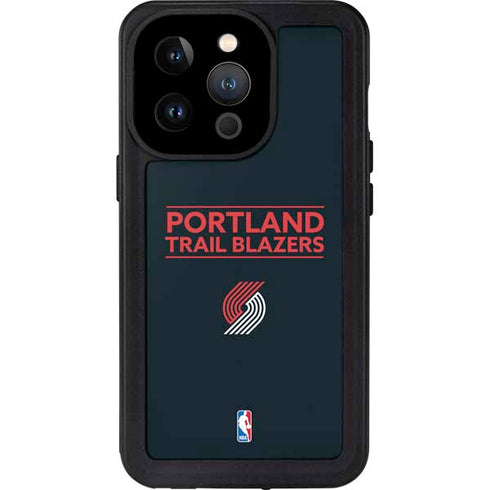 NBA Portland Trail Blazers Standard - Black iPhone 14 Pro Waterproof Case
