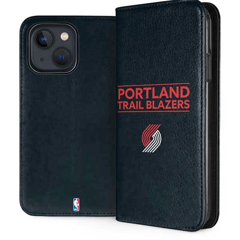 NBA Portland Trail Blazers Standard - Black iPhone 15 Folio Case