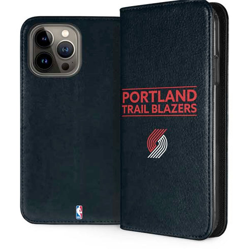 NBA Portland Trail Blazers Standard - Black iPhone 15 Pro Max Folio Case