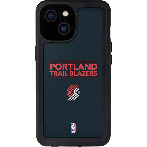 NBA Portland Trail Blazers Standard - Black iPhone 15 Waterproof Case