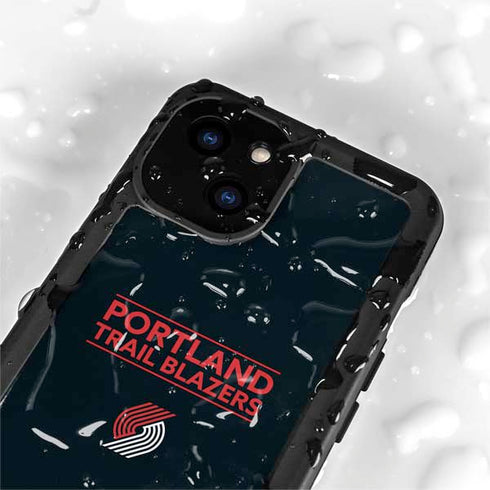 NBA Portland Trail Blazers Standard - Black iPhone 15 Waterproof Case