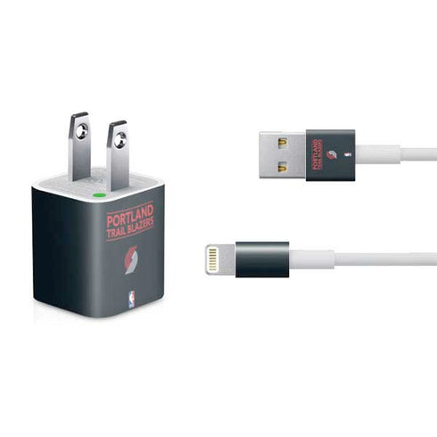 NBA Portland Trail Blazers Standard - Black iPhone Charger (5W USB) Skin