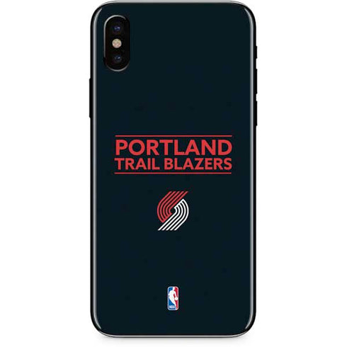 NBA Portland Trail Blazers Standard - Black iPhone XS Skin