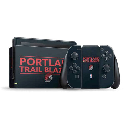 NBA Portland Trail Blazers Standard - Black Nintendo Switch Bundle Skin