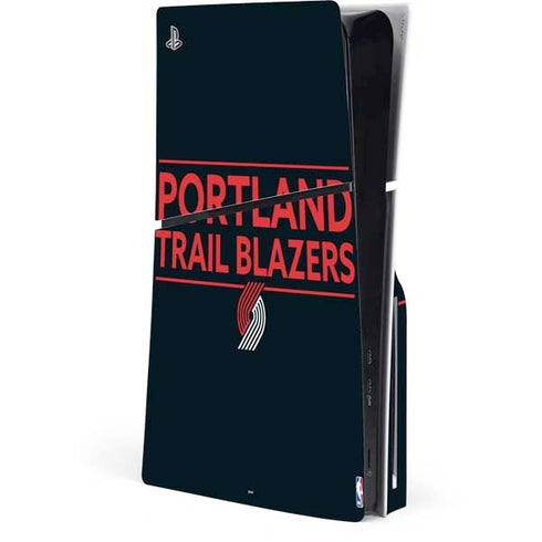 NBA Portland Trail Blazers Standard - Black PS5 Slim Disk Console Skin