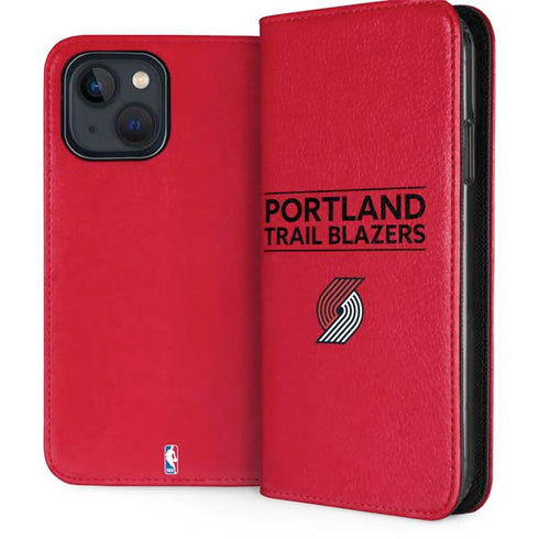NBA Portland Trail Blazers Standard - Red iPhone 15 Plus Folio Case