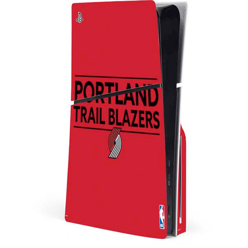 NBA Portland Trail Blazers Standard - Red PS5 Slim Disk Console Skin