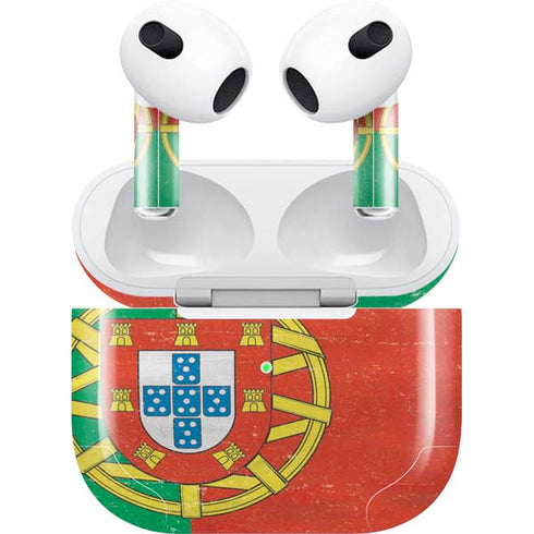 Portugal Flag Distressed Apple AirPods (3rd Gen 2021) Skin