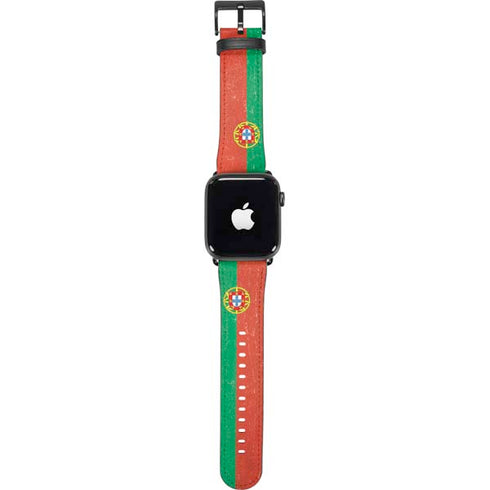 Portugal Flag Distressed Apple Watch Band 42-44mm