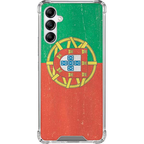 Portugal Flag Distressed Galaxy A14 5G Clear Case