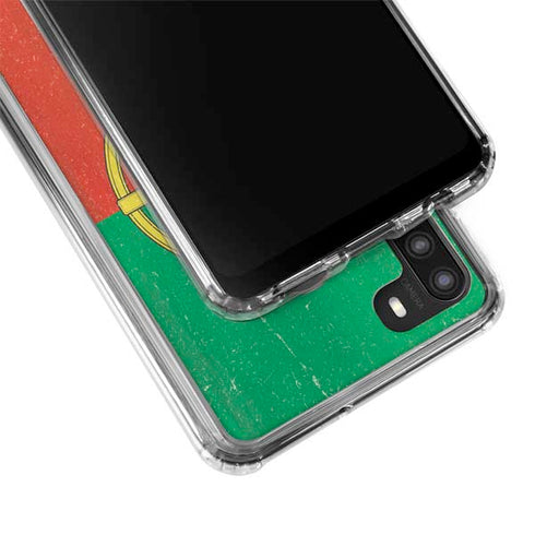 Portugal Flag Distressed Galaxy A21 Clear Case
