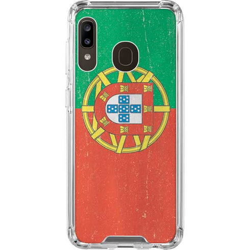 Portugal Flag Distressed Galaxy A30 Clear Case