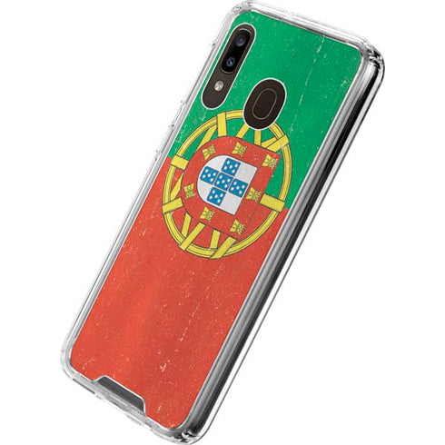 Portugal Flag Distressed Galaxy A30 Clear Case