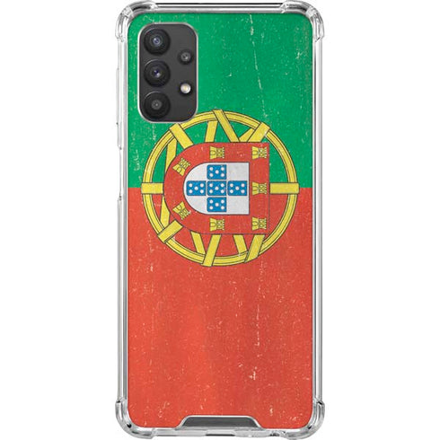 Portugal Flag Distressed Galaxy A32 5G Clear Case