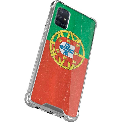Portugal Flag Distressed Galaxy A51 5G Clear Case