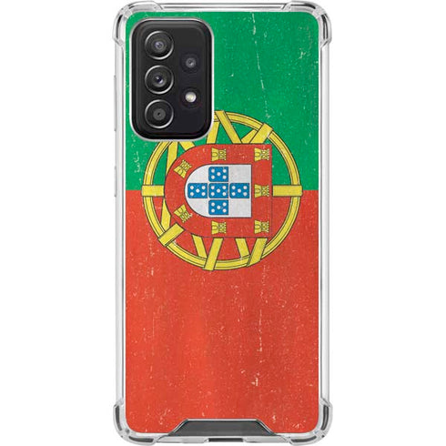 Portugal Flag Distressed Galaxy A52 5G Clear Case