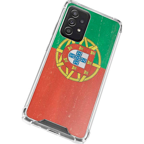 Portugal Flag Distressed Galaxy A52 5G Clear Case