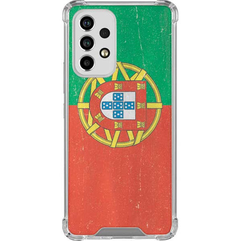Portugal Flag Distressed Galaxy A53 5G Clear Case