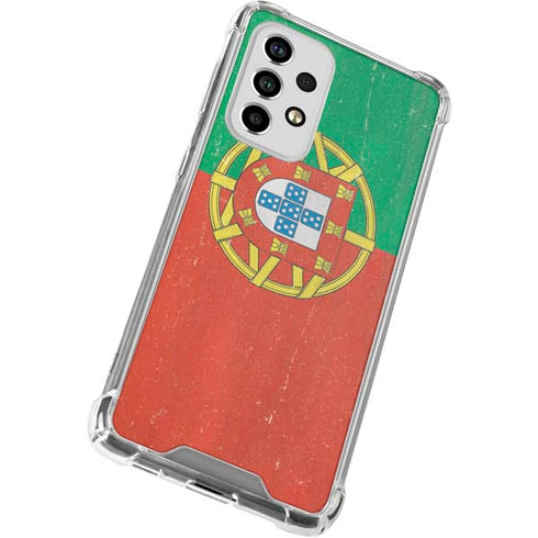 Portugal Flag Distressed Galaxy A53 5G Clear Case