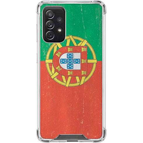 Portugal Flag Distressed Galaxy A72 5G Clear Case