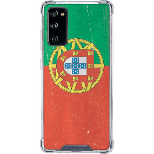 Portugal Flag Distressed Galaxy S20 FE Clear Case