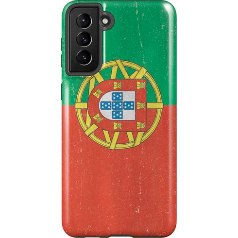 Portugal Flag Distressed Galaxy S21 FE Pro Case