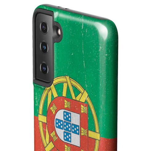 Portugal Flag Distressed Galaxy S21 FE Pro Case