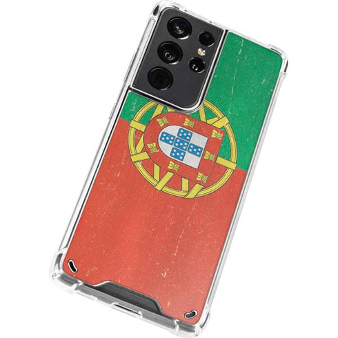 Portugal Flag Distressed Galaxy S21 Ultra 5G Clear Case