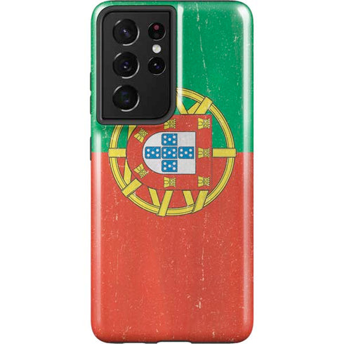 Portugal Flag Distressed Galaxy S21 Ultra 5G Pro Case