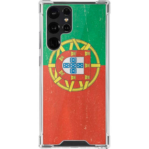 Portugal Flag Distressed Galaxy S22 Ultra Clear Case