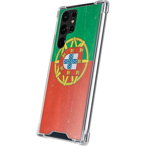 Portugal Flag Distressed Galaxy S22 Ultra Clear Case
