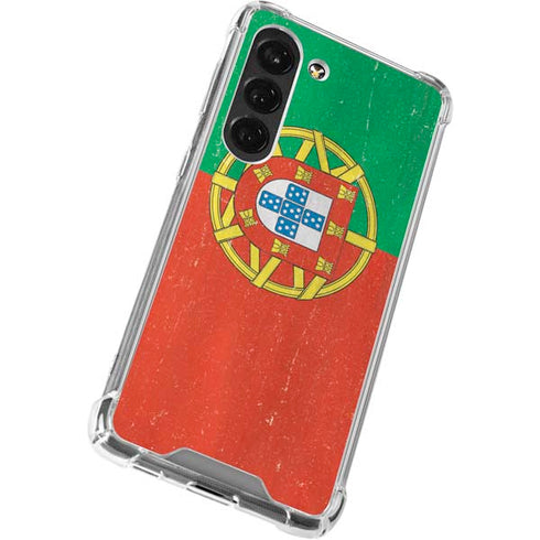 Portugal Flag Distressed Galaxy S23 Clear Case