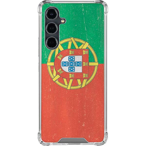 Portugal Flag Distressed Galaxy S23 FE Clear Case