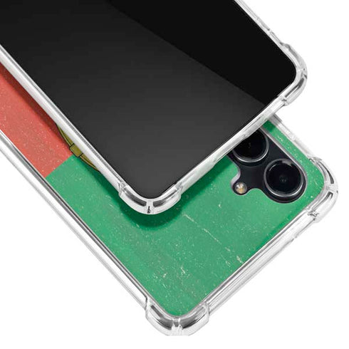 Portugal Flag Distressed Galaxy S23 FE Clear Case
