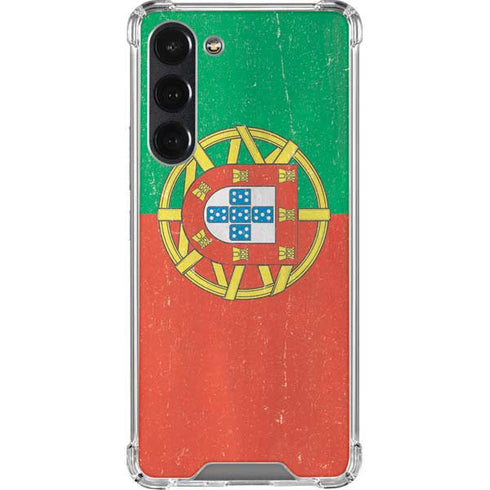 Portugal Flag Distressed Galaxy S23 Plus Clear Case