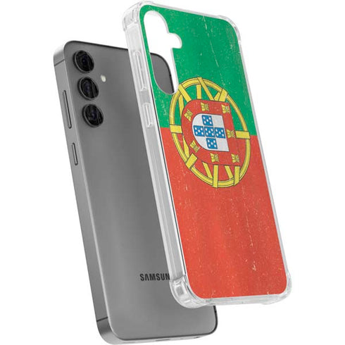 Portugal Flag Distressed Galaxy S24 Plus Clear Case