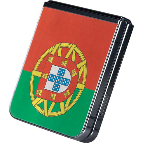 Portugal Flag Distressed Galaxy Z Flip5 5G Skin
